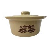 Stoneware Casserole Dish with Floral Motif