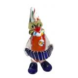 Murano Art Glass Clown with Accordion, 7.5' H