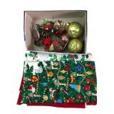 Cranston Print Works Christmas Fabric and Bird Orn