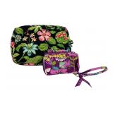 Vera Bradley Floral Cosmetic Bag and Wristlet Set