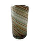 Hand-Blown Swirled Art Glass Cylinder Vase