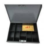 Vintage Metal Cash Box with Removable Tray
