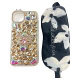 Rhinestone Butterfly Phone Case and Sleep Mask