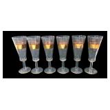MCM Gold Laurel Leaf Patterned Glassware Set