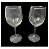 Set of 12 Clear Glass Stemmed Wine Glasses