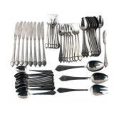 Silverplate Flatware Set with Monogrammed Handles