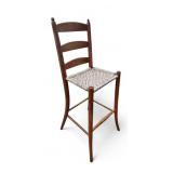 Ladder-Back High Chair with Woven Seat