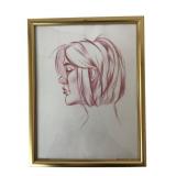 Bodnariuk Signed Profile Portrait Artwork, 2021