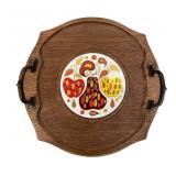 Fred Press Serv-Wood Hand Carved Hardwood Tray
