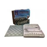Deluxe Glass Chess Set with 12x12' Board
