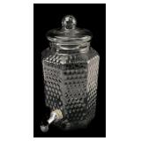 Glass Beverage Dispenser with Honeycomb Pattern