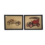 Pr. Framed Vintage Early Automobile Prints