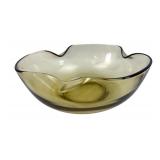 Anchor Hocking Folded Edge Amber Glass Serving Bow