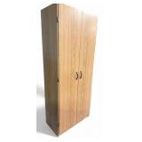 Two-Door Oak Veneer Storage Cabinet