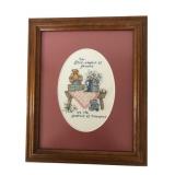 VTG Cross Stitched Sampler, Life's Simplest Pleasu