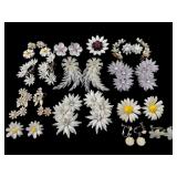 Coro and West Germany Vintage White Floral Jewelry