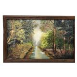 Thomas Signed Landscape Acrylic on Canvas