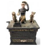 Antique Cast Iron Mechanical Organ Bank