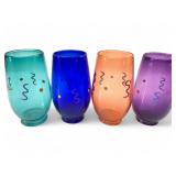 Signed Antonio Garcia 1995 Abstract Art Tumblers