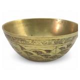 Chinese Etched Brass Dragon Bowl