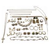 Vintage Gold Tone Costume Jewelry Collection