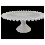 VTG Fenton White Milk Glass Hobnail Cake Stand