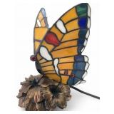 Tiffany Style Stained Glass Butterfly Accent Lamp