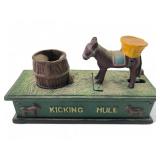 Antique Kicking Mule Mechanical Coin Bank