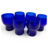 Imperial Glass Cobalt Blue Shaeffer Flat Tumblers