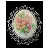 VTG Evelyn Signed Floral Brooch