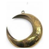 MCM Brass Etched Crescent Moon Hanging Planter