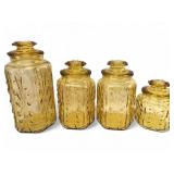 MCM LE Smith Atterbury Scroll Glass Canister Set