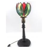 Slag Glass Lotus Table Lamp