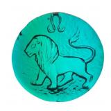VTG Blenko Azure Blue Glass Leo Zodiac Paperweight