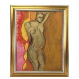 Figurative Nude Painting on Canvas, 17.5 x 21.5