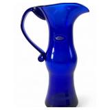 Blenko Handcraft Cobalt Blue Glass Pitcher