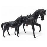 Pair of Indian Leather-Wrapped Horse Figures