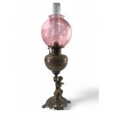 Bradley & Hubbard Cherub Brass Oil Lamp