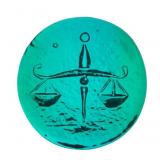 VTG Blenko Azure Blue Glass Libra Zodiac Sign Pape