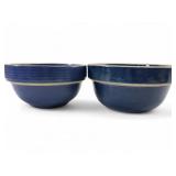 VTG Clay City Pottery Blue Stoneware Mixing Bowls