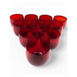 MCM Anchor Hocking Red Roly Poly Glasses, Set of 1