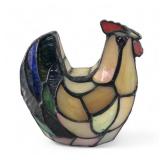 VTG Leaded Stained Glass Rooster Lamp