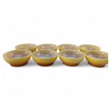 VTG Fire-King Yellow Ombre Milk Glass Bowls, Set o