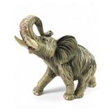 Resin Elephant Figurine with Raised Trunk