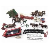 VTG Cast Iron Horse-Drawn Wagons & Figures