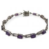 Sterling 925 Amethyst Tennis Bracelet