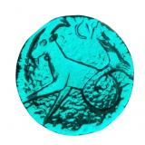 VTG Blenko Azure Blue Glass Capricorn Zodiac Paper