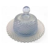VTG Indiana Glass Diamond Point Ice Blue Cheese Di