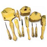 VTG Art Deco Celluloid Vanity Set 11pc Set