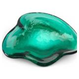 MCM Blenko Amoeba Free Form Teal Glass Bowl